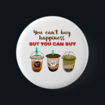 Funny Bubble Tea Boba Lover Can't Buy Happiness Button<br><div class="desc">You Can't Buy Happiness But You Can Buy Bubble Tea. Funny and cute bubble tea design for those who love those sweet drinks with boba. Cool and colorful merchandise for bubble tea lover of many flavors. Perfect to celebrate National Bubble Tea Day. Great Christmas gift and birthday present for family...</div>