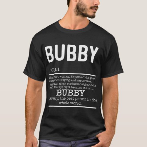 Funny Bubby Definition Grandma Mother Day Gifts  T_Shirt
