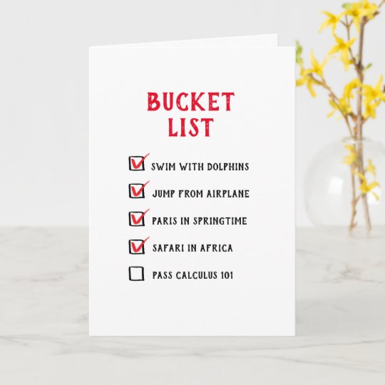 Funny Bucket List Birthday Retirement Graduation Card