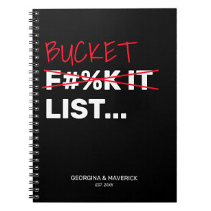 Funny Bucket List Couples Adventure Keepsake Notebook