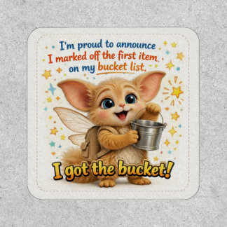 Funny Bucket List Dad Joke Button Patch