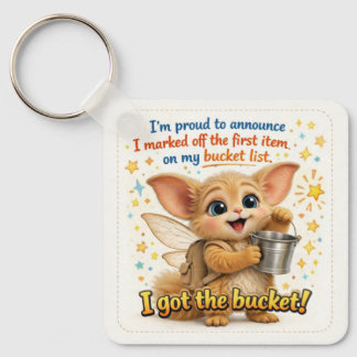 Funny Bucket List Dad Joke Keychain