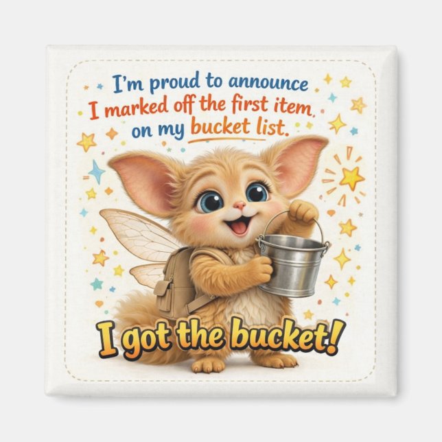 Funny Bucket List Dad Joke Magnet (Front)