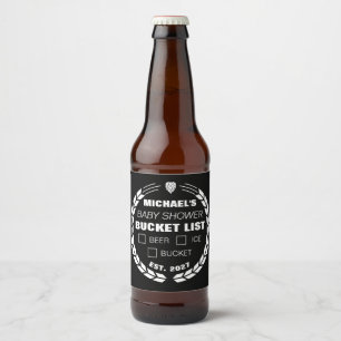 Funny Bucket List Sticker, Baby Shower Beer Bottle Label