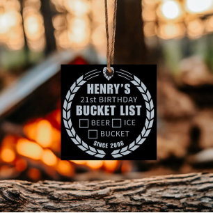 Funny Bucket List Sticker, Beer, Birthday Party Sticker