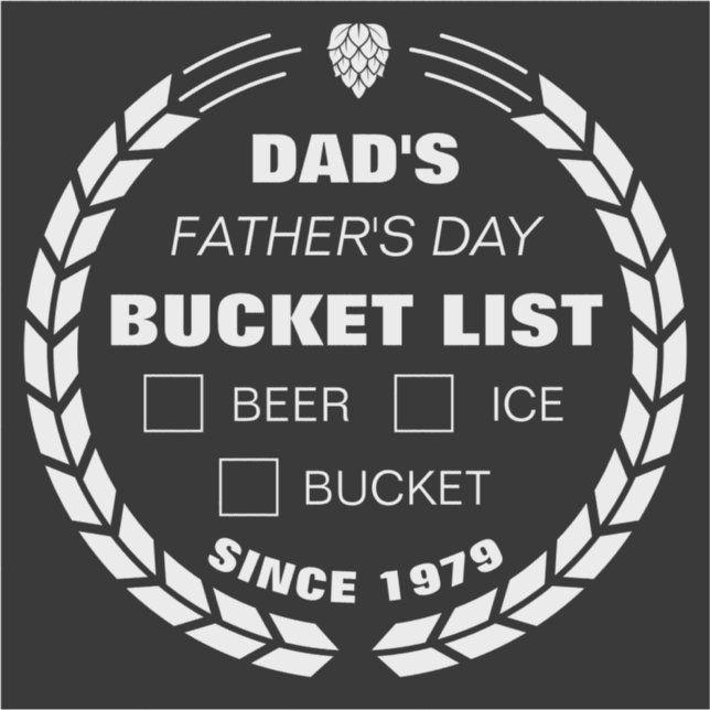 Funny Bucket List Sticker, Dad, Father's Day Sticker (Front)