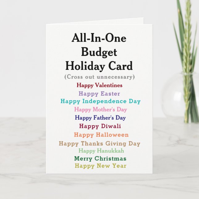 Funny Budget Holiday Card (Front)