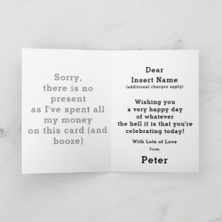 Funny Budget Holiday Card