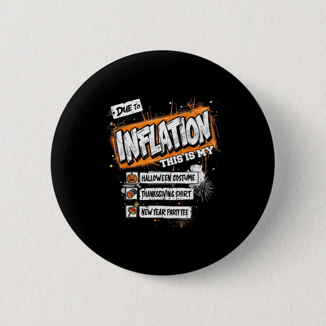 Funny Budget Holiday, Due To Inflation This Is My  Button (Front)