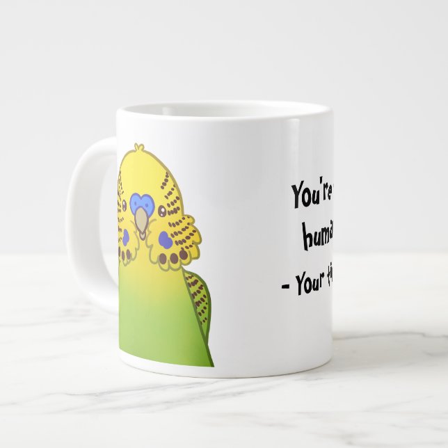 Funny Budgie Mug - Best Human Ever (Front Left)