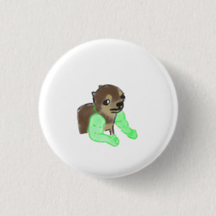 Funny Buff Dog Muscular Arms Meme Gift Button