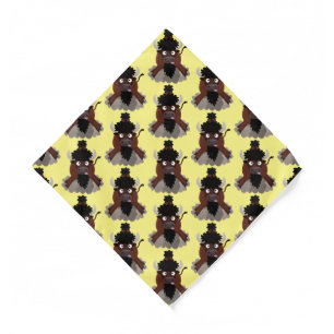 Funny buffalo bison cartoon illustration bandana