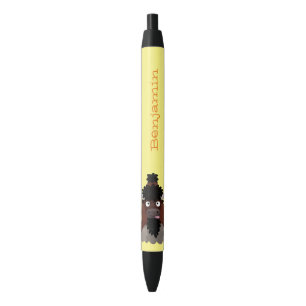 Funny buffalo bison cartoon illustration pen