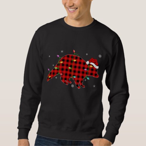 Funny Buffalo Plaid Family Matching Raccoon Christ Sweatshirt