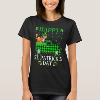 Funny Buffalo Plaid Green Truck Bobcat St. Patrick T-Shirt