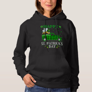 Funny Buffalo Plaid Green Truck Bumble Bee St Patr Hoodie