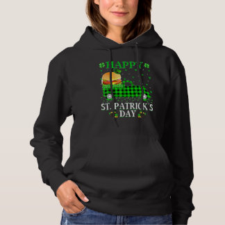 Funny Buffalo Plaid Green Truck Burger St Patrick Hoodie