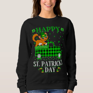 Funny Buffalo Plaid Green Truck Cat St Patrick's D Sweatshirt