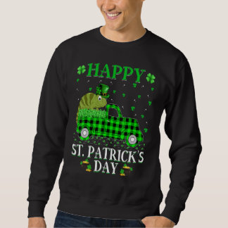 Funny Buffalo Plaid Green Truck Chameleon St Patri Sweatshirt
