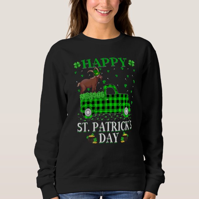 Funny Buffalo Plaid Green Truck Chamois St Patrick Sweatshirt (Front)