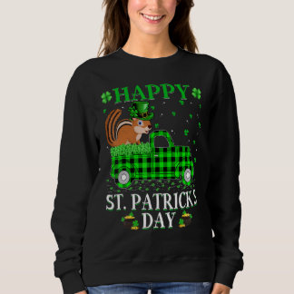 Funny Buffalo Plaid Green Truck Chipmunk St Patric Sweatshirt