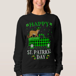Funny Buffalo Plaid Green Truck Cougar St  Patrick Sweatshirt