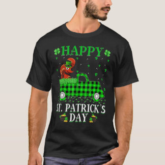Funny Buffalo Plaid Green Truck Crawfish St Patric T-Shirt
