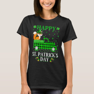 Funny Buffalo Plaid Green Truck Fox St  Patrick's  T-Shirt