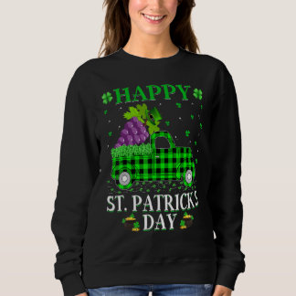 Funny Buffalo Plaid Green Truck Grapes Fruit St Pa Sweatshirt
