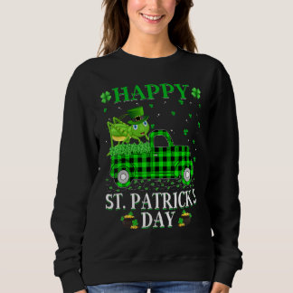 Funny Buffalo Plaid Green Truck Grasshopper St Pat Sweatshirt
