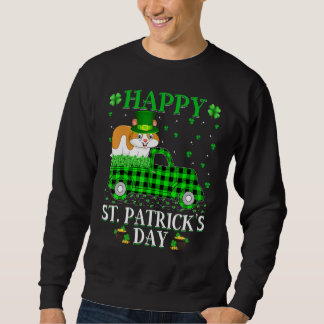 Funny Buffalo Plaid Green Truck Hamster St. Patric Sweatshirt