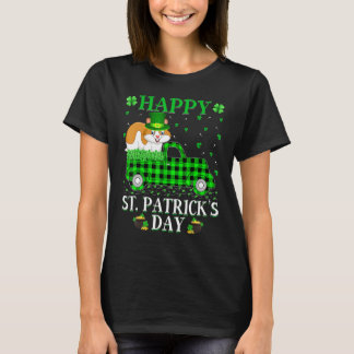 Funny Buffalo Plaid Green Truck Hamster St. Patric T-Shirt
