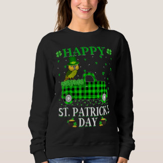 Funny Buffalo Plaid Green Truck Kakapo Bird St Pat Sweatshirt