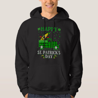 Funny Buffalo Plaid Green Truck Kayaking St. Patri Hoodie