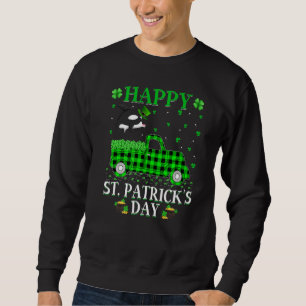 Funny Buffalo Plaid Green Truck Orca Fish St Patri Sweatshirt