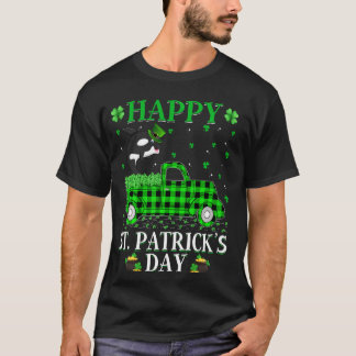 Funny Buffalo Plaid Green Truck Orca Fish St Patri T-Shirt