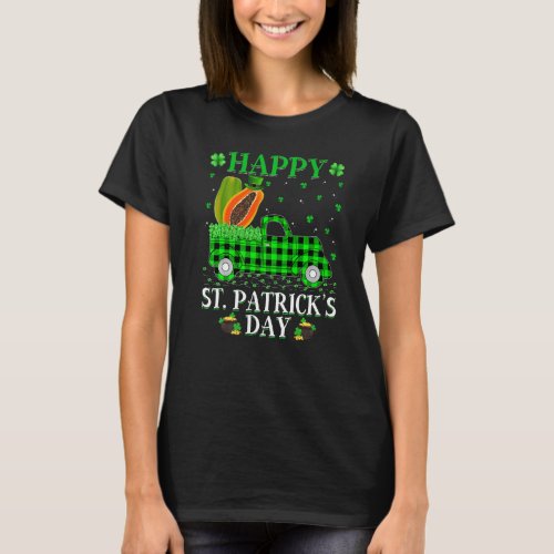 Funny Buffalo Plaid Green Truck Papaya Fruit St Pa T_Shirt