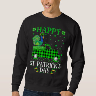 Funny Buffalo Plaid Green Truck Peacock Bird St Pa Sweatshirt