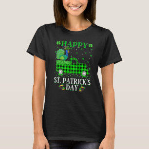 Funny Buffalo Plaid Green Truck Peacock Bird St Pa T-Shirt