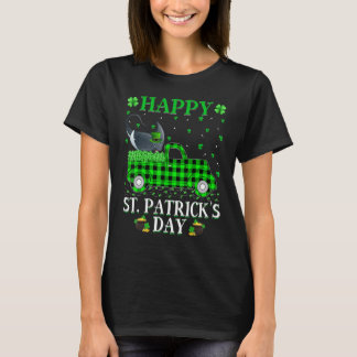 Funny Buffalo Plaid Green Truck Ray Fish St Patric T-Shirt