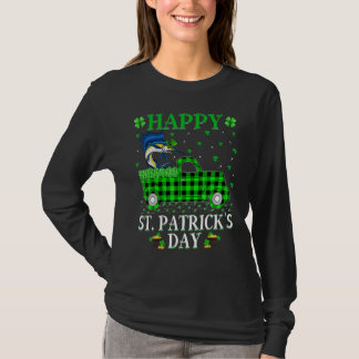 Funny Buffalo Plaid Green Truck Sailfish St Patric T-Shirt
