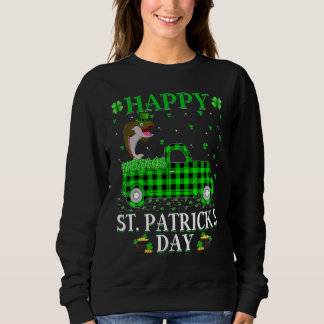 Funny Buffalo Plaid Green Truck Salmon Fish St Pat Sweatshirt