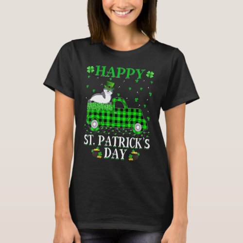 Funny Buffalo Plaid Green Truck Seal Fish St Patri T_Shirt