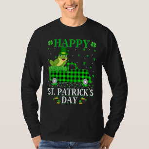 Funny Buffalo Plaid Green Truck Tree Frog St Patri T-Shirt