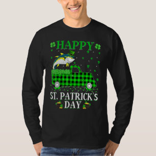 Funny Buffalo Plaid Green Truck Tuna Fish St Patri T-Shirt