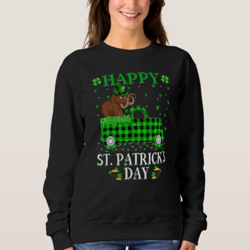 Funny Buffalo Plaid Green Truck Woolly St Patrick Sweatshirt