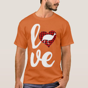 Funny Buffalo Plaid Love Guinea Fowl Valentin T-Shirt