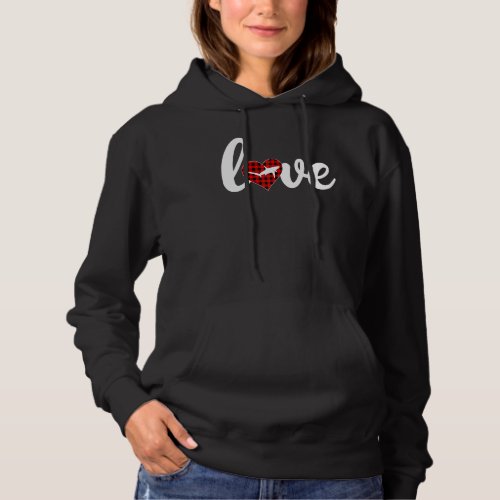 Funny Buffalo Plaid Love Thresher Shark Valentine  Hoodie