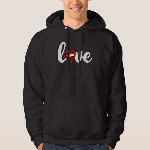 Funny Buffalo Plaid Love Thresher Shark Valentine  Hoodie