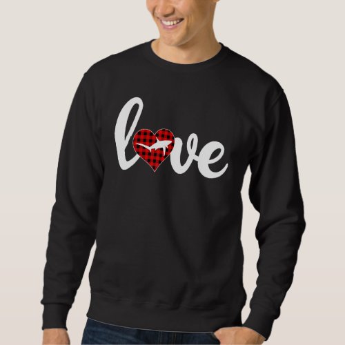 Funny Buffalo Plaid Love Thresher Shark Valentine  Sweatshirt